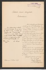 k.k. naturhistorisches Hofmuseum, Intendanzakten 1885-1896 (Hauer), Aktenzahl Z.294/1893, Seite 1